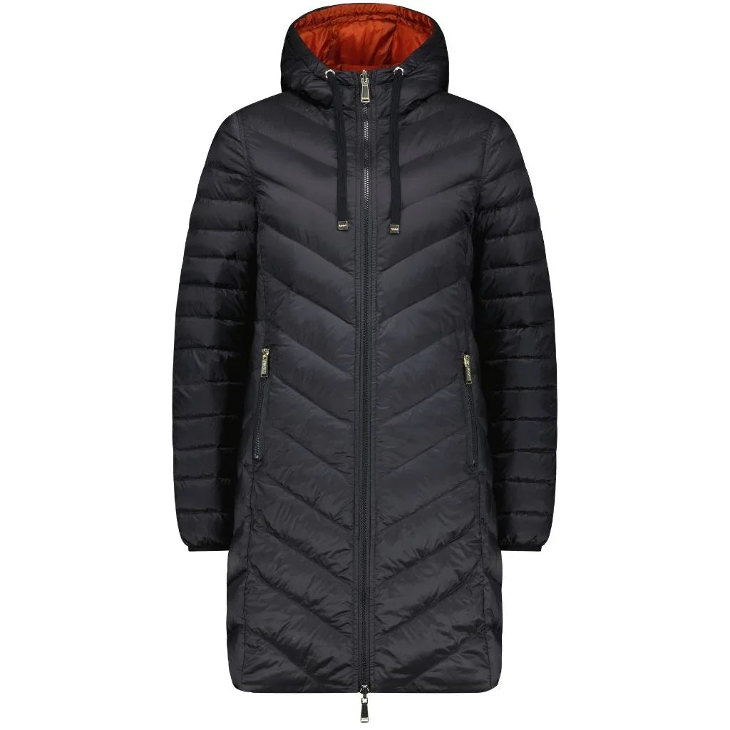 Arnie Women's Reversible 90/10 Down Coat | Black / Intense Rust
