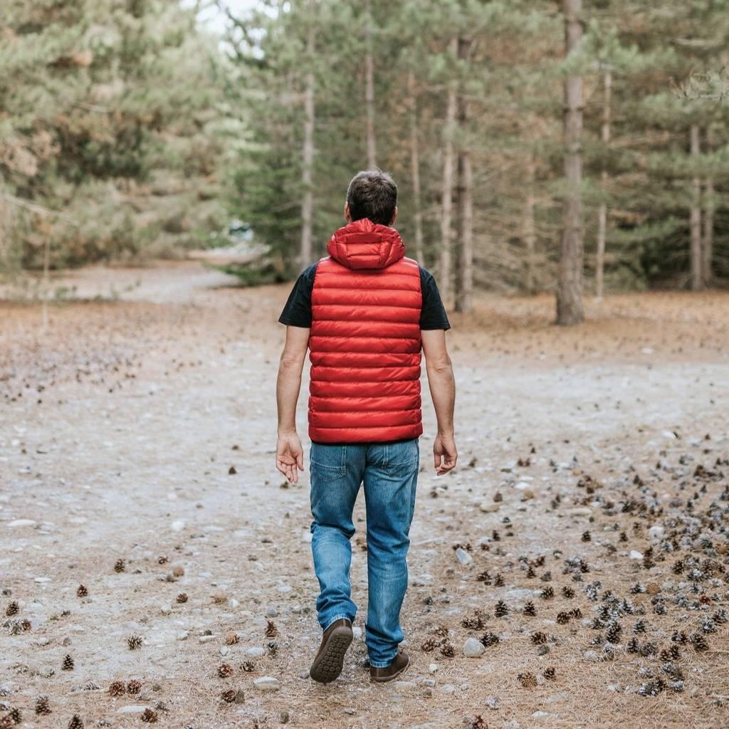C.J Men's 90/10 Packable Down Vest | Red - Moke Apparel C.J Men's 90/10 Packable Down Vest | Red - Moke Apparel