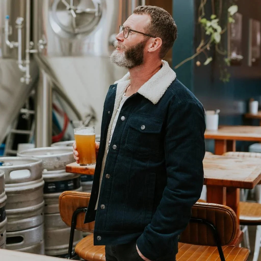 Hammer Men's Cord/Sherpa Jacket Navy/White Sherpa