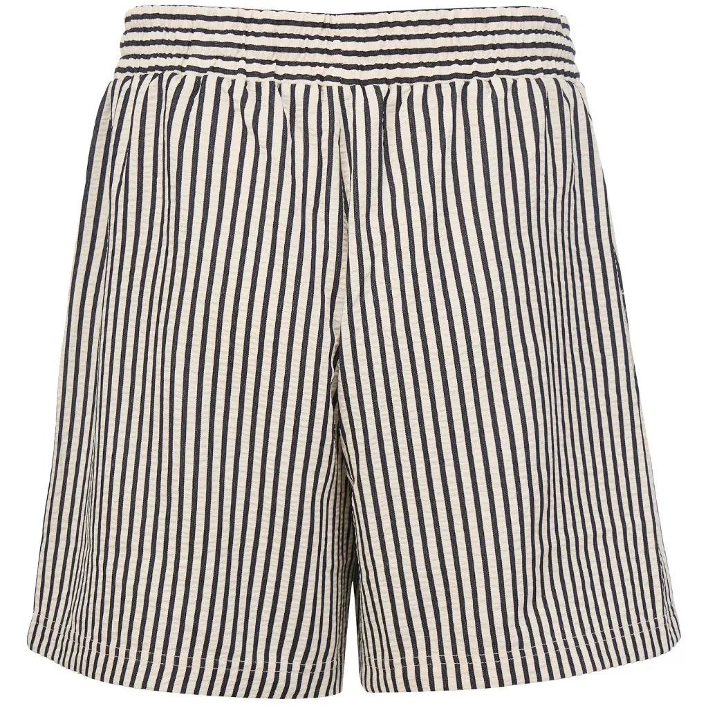Hana Women&#39;s Stripe Boxer Shorts | Navy Blue &amp; White