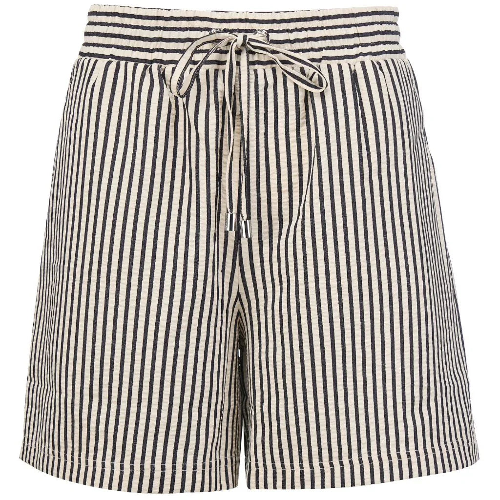 Hana Women&#39;s Stripe Boxer Shorts | Navy Blue &amp; White