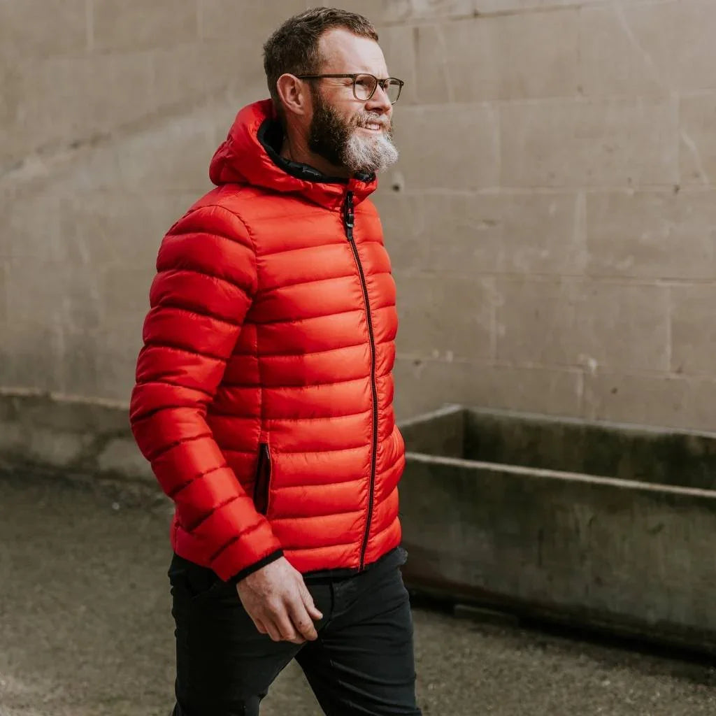 Jimmy Men's 90/10 Packable Down Jacket | Red - Moke Apparel