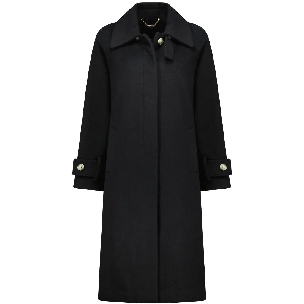 HideandSeek melton wool coat 黒 M Maddie Women's Wool Coat - Black - Moke Apparel