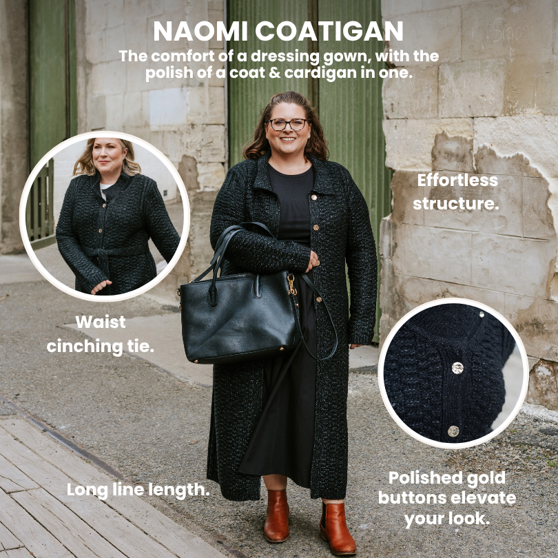 Naomi Long Knit Coatigan - Black