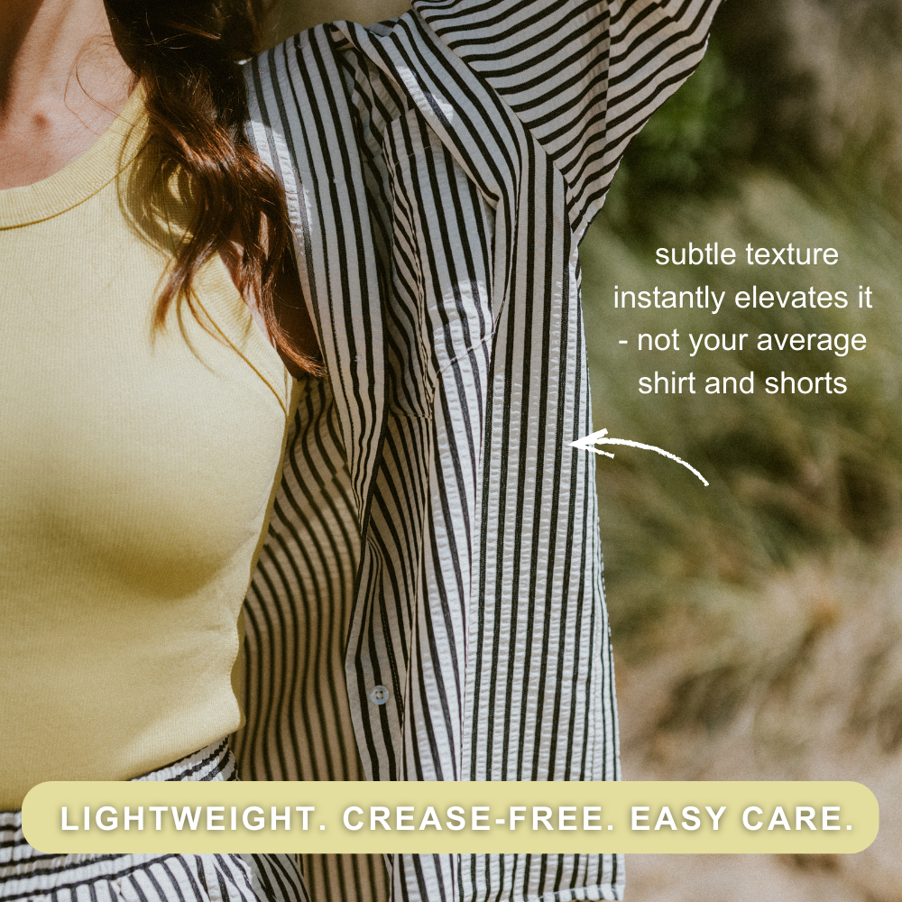 Sassy Women's Long Sleeve Striped Shirt | Navy Blue & White