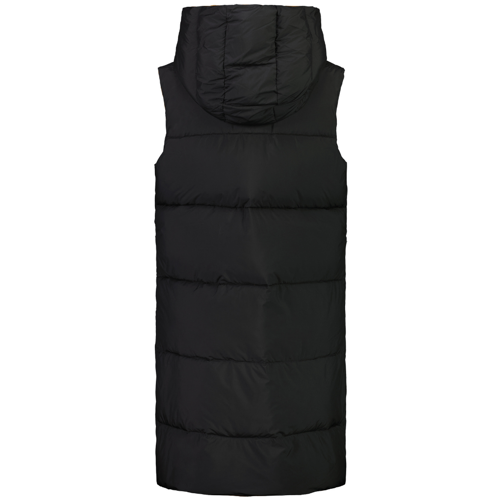 Kyri Women&#39;s Long Reversible Vest - Black/Caramel