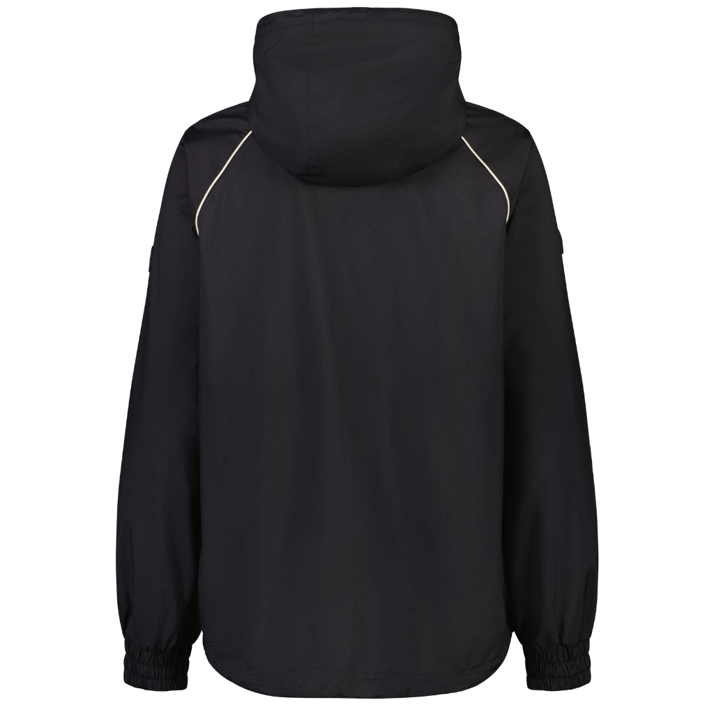 Ngapera Women&#39;s Wind Breaker - Black with Oyster Trim