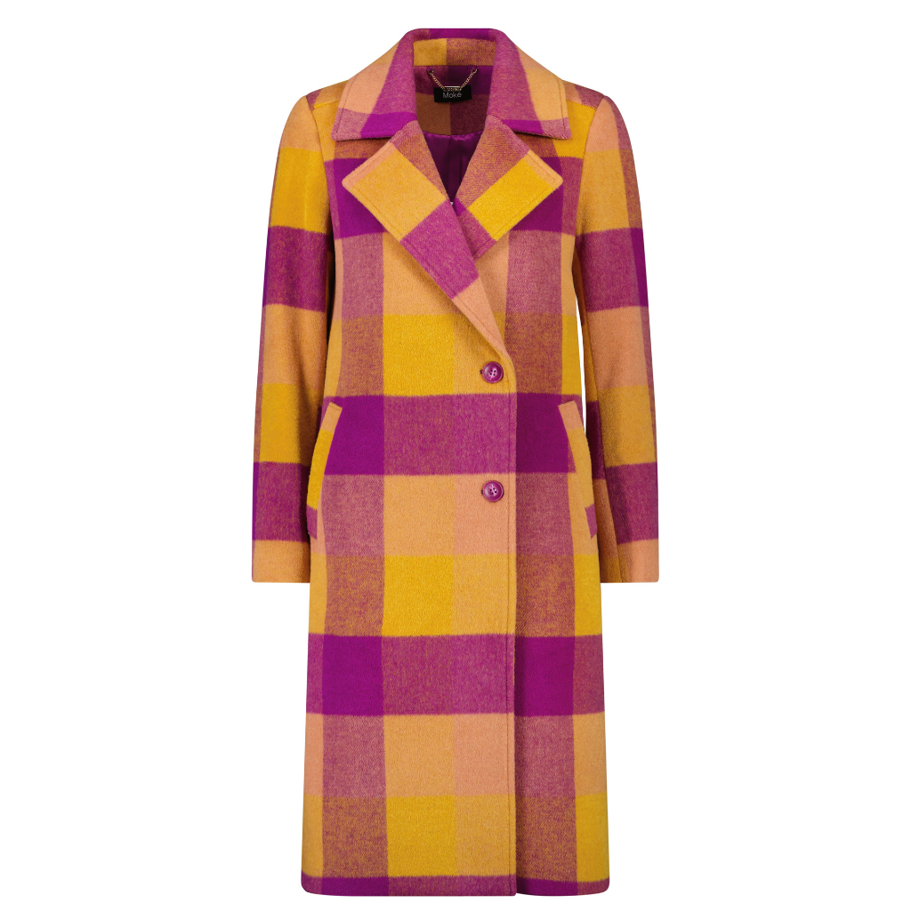 Rumour Women&#39;s Woolen Coat - Autumn Plaid