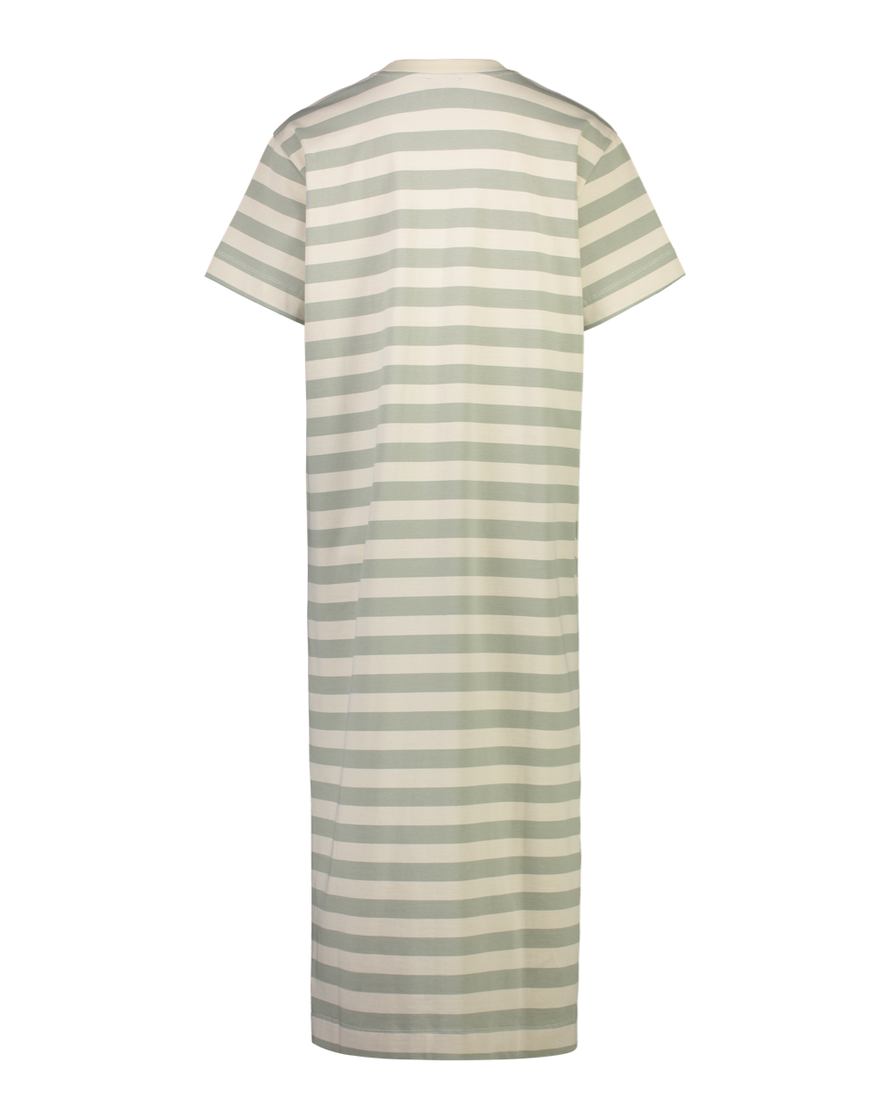 Sally Women&#39;s Cotton T-shirt Dress - Oyster/Sage Stripe