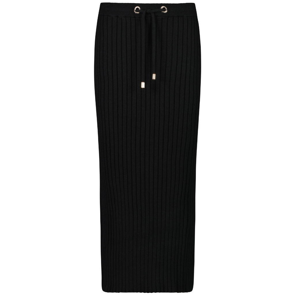 Sol Women's Rib Knit  Skirt - Black