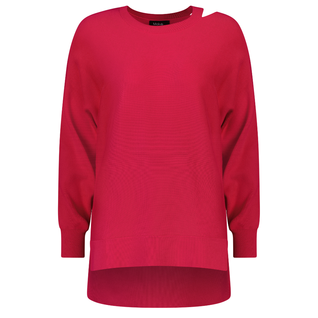 Wanda Split Neck Women&#39;s Sweater - Virtual Pink