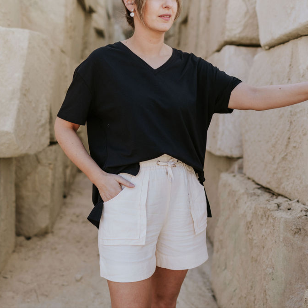 Jenna Women&#39;s Paperbag Shorts - Coconut Milk